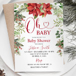 Winter Christmas Greenery Baby Shower Invitation<br><div class="desc">Oh Baby Winter Christmas Greenery Baby Shower Invitation</div>