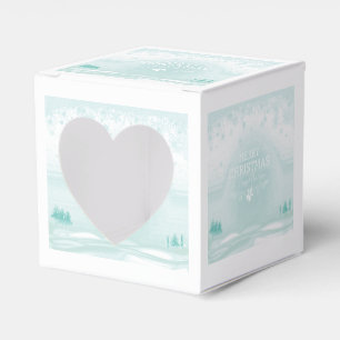 Winter Christmas Heart Window Favour Box