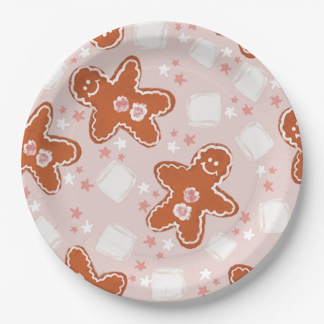 Winter Christmas Holiday Birthday Party Plates (Front)