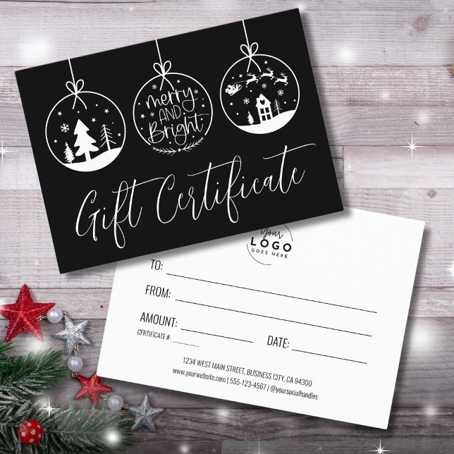 Winter Christmas Holiday Gift Certificate (Red Christmas Holiday Business Gift Certificate)