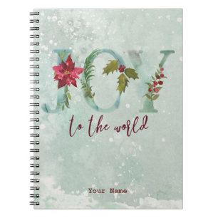 winter christmas holiday Joy to the World Notebook