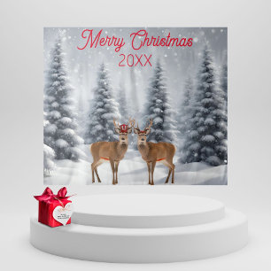 Winter Christmas Holiday Photo Booth Backdrop Tapestry