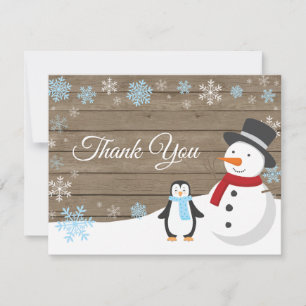 Winter Christmas Holiday Snowflake Thank You card