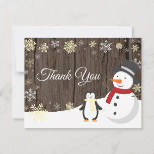 Winter Christmas Holiday Snowflake Thank You card