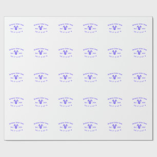 Winter Christmas house blue candy canes est. Year Wrapping Paper