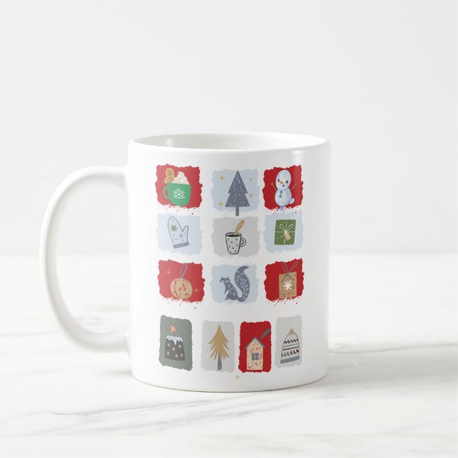 Winter Christmas Illustrations Coffee Mug (Left)