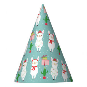 Winter Christmas Llamas Holidays Party Hat
