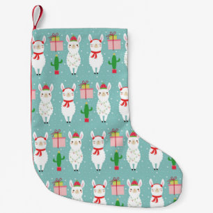 Winter Christmas Llamas   Holidays Small Christmas Stocking