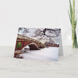 Winter Christmas on the Charles River Boston Holiday Card
