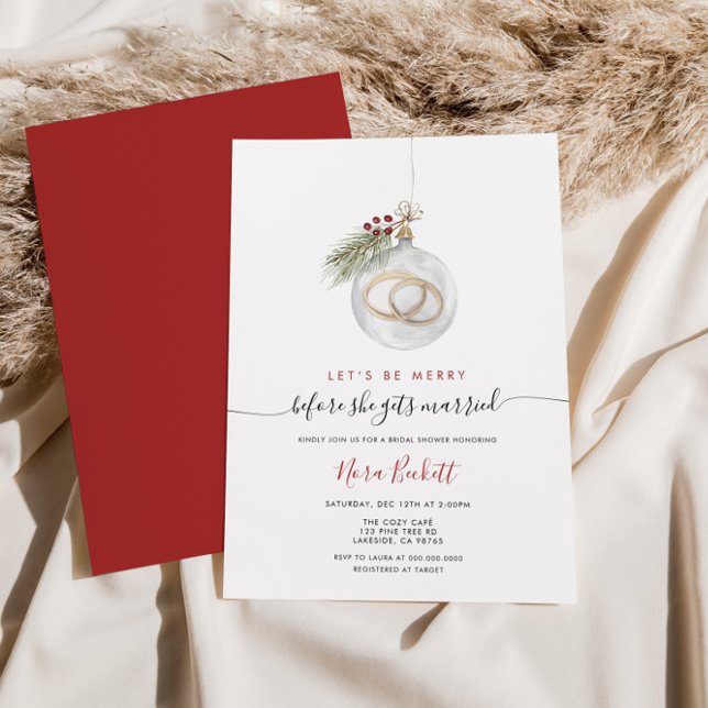 Winter Christmas Ornament Bridal Shower Invitation (Creator Uploaded)