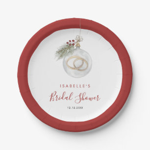 Winter Christmas Ornament Bridal Shower  Paper Plate
