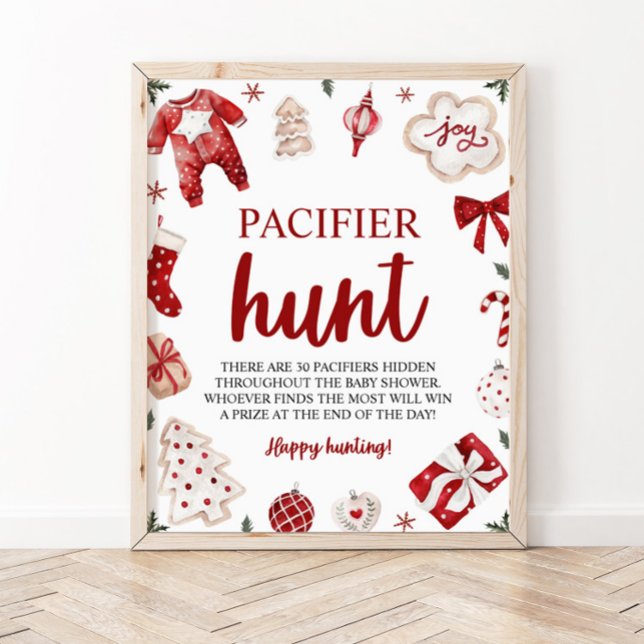 Winter Christmas Pacifier Hunt Baby Shower Game Poster (Creator Uploaded)