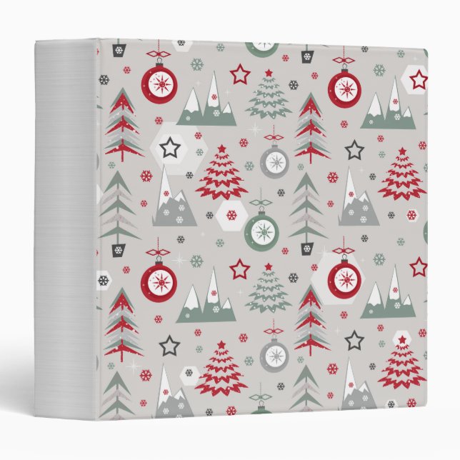 Winter Christmas pattern.  Binder (Front/Spine)