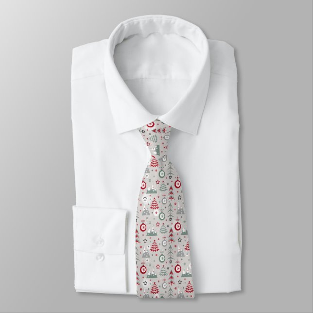 Winter Christmas pattern. Neck Tie (Tied)