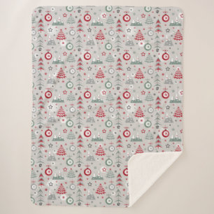 Winter Christmas pattern.  Sherpa Blanket