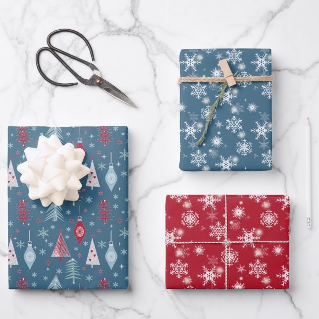Winter Christmas pattern. Wrapping Paper Sheet (Front)