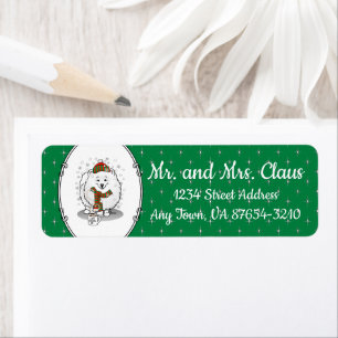 Winter Christmas Pomeranian (white) Dog Scarf Snow