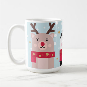 Winter Christmas Reindeer, Polar Bear & Penguin Coffee Mug