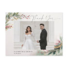 Winter Christmas Romantic Wedding Photo Thank You
