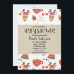 Winter Christmas Rustic Kraft Holiday Baby Shower Invitation<br><div class="desc">Customize with any text</div>