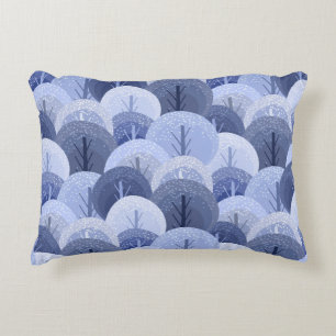 Winter Christmas seamless pattern. The pattern wit Accent Pillow