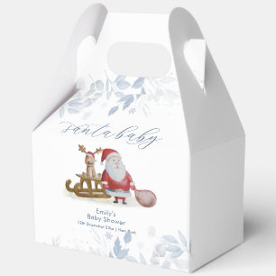 Winter Christmas Sleigh Moose Santa Baby Shower Favor Box