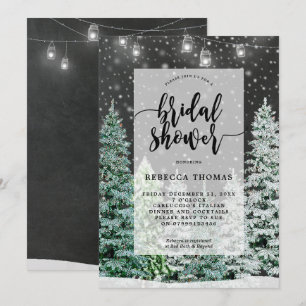 winter christmas snow bridal shower invitation