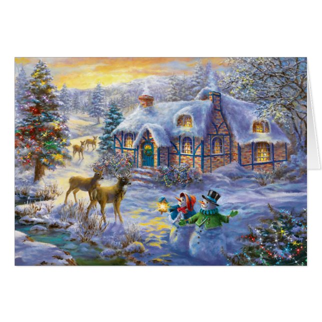 Winter Christmas Snow Cottage (Front Horizontal)