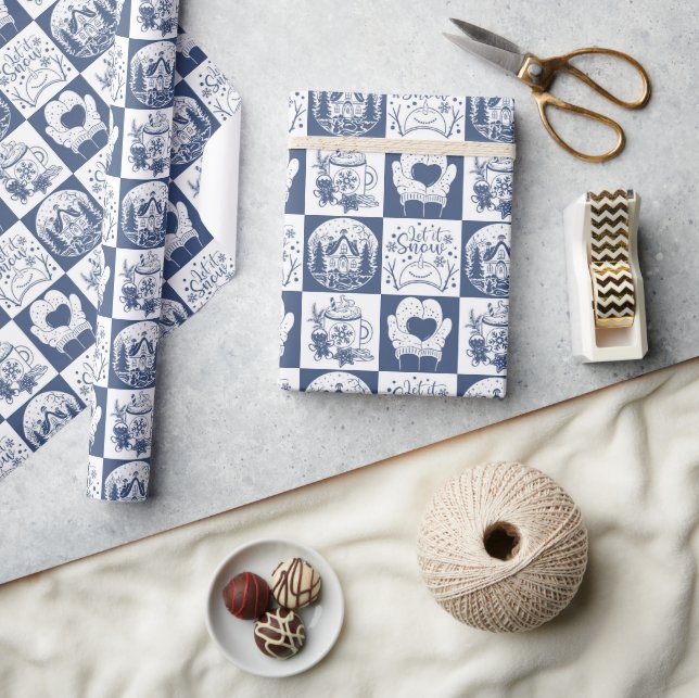 Winter Christmas Snow  Wrapping Paper (Crafts)