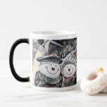 Winter, Christmas Snowman and Snow woman Mug<br><div class="desc">Winter,  Christmas Snowman and Snow woman drawing</div>