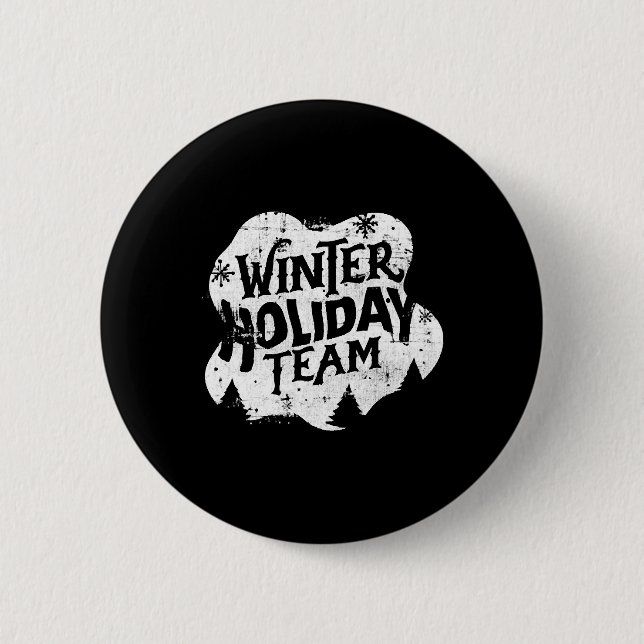 Winter Christmas Team 2 Inch Round Button (Front)