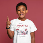 Winter Christmas Themed T-Shirt<br><div class="desc">Winter christmas kids t-shirt featuring elegant watercolor baby penguins, a scattering of snow, the saying "it's the most wonderful time of the year", your family name, and the year.</div>