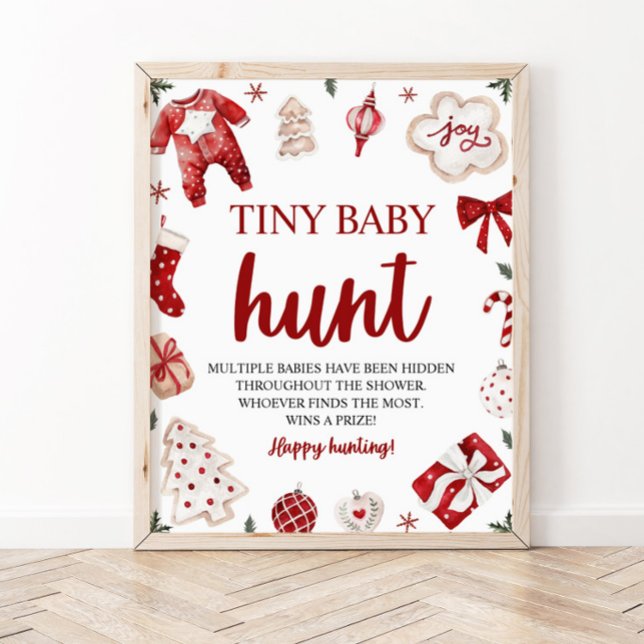 Winter Christmas Tiny Baby Hunt Baby Shower Game Poster (Creator Uploaded)