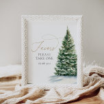 Winter Christmas Tree Baby Shower Favours Sign<br><div class="desc">Invite friends and family to take a favour at your baby shower with this elegant winter-themed sign.</div>