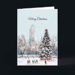 Winter Christmas Tree City Ice Skaters Buildings Card<br><div class="desc">Winter Christmas Tree City Ice Skaters Buildings</div>