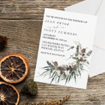 Winter Christmas Watercolor Wedding Foliage  Invitation<br><div class="desc">This design may be personalized in the area provided by changing the photo and/or text. Or it can be customized by clicking Personalize this Template and then choosing the click to customize further option and delete or change the colour of the background, add text, change the text colour or style,...</div>