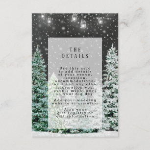 winter christmas wedding details information card