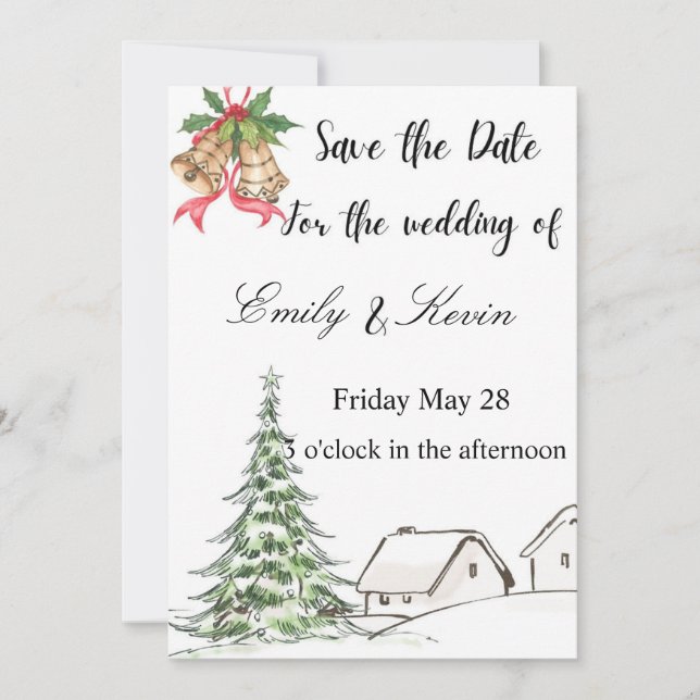Winter Christmas wedding  Invitation (Front)