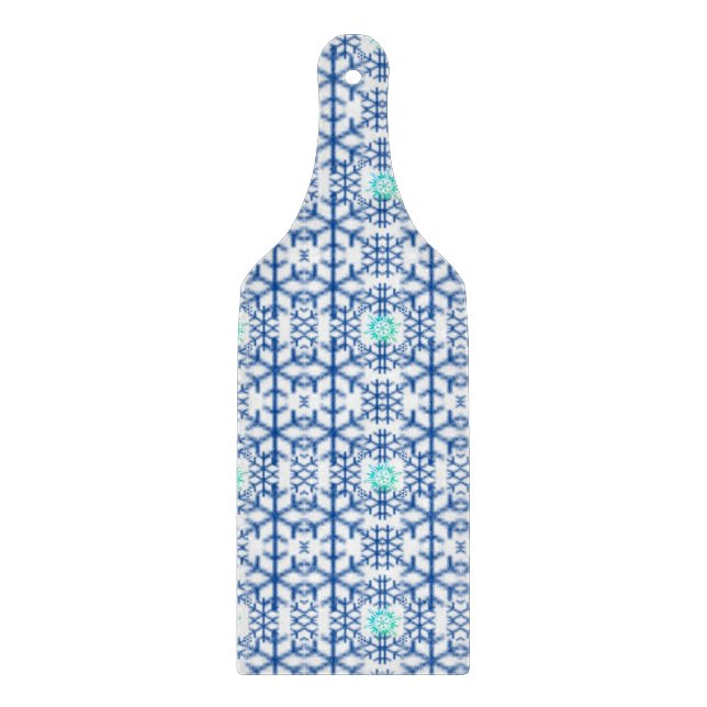 WINTER Christmas wine glass paddle cutting board  (Front)