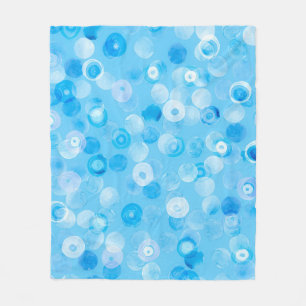 Winter Circles: Abstract Polka Dots. Fleece Blanket
