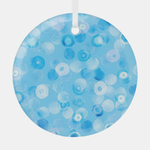 Winter Circles: Abstract Polka Dots. Glass Ornament