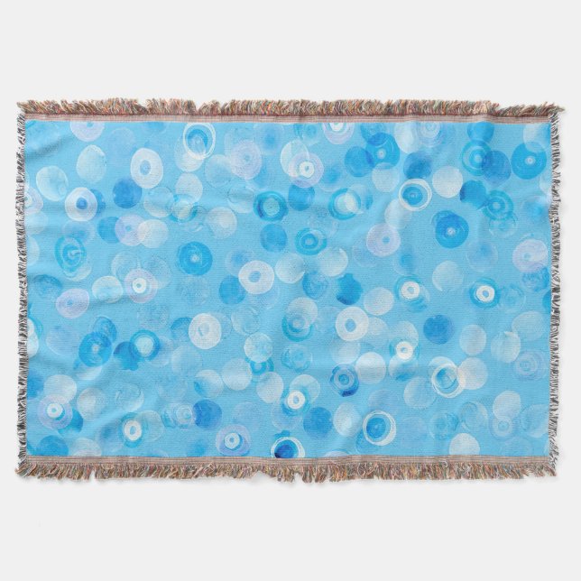 Winter Circles: Abstract Polka Dots. Throw Blanket (Front)