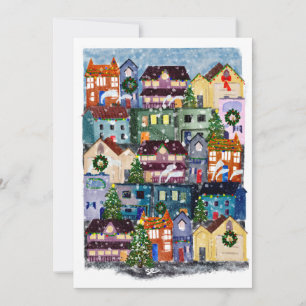 Winter City Holiday Blank Card