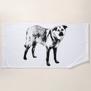 winter-clear outline, tibetan mix beach towel