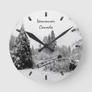 Winter Clock Custom Winter Bridge Wall Clock