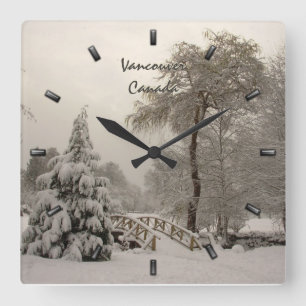Winter Clock Custom Winter Bridge Wall Clock