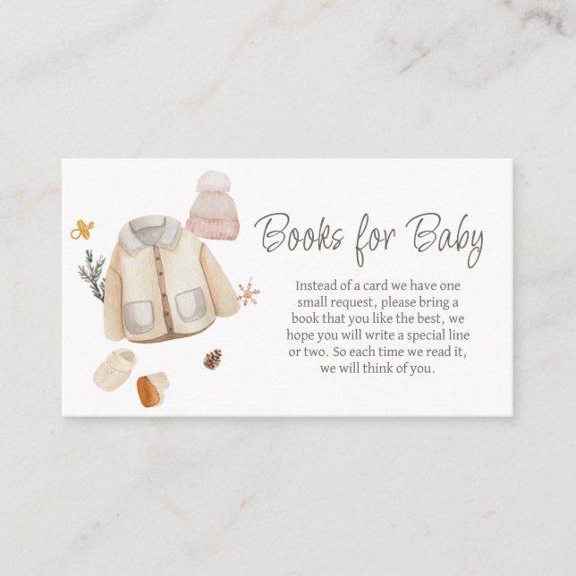 Winter Clothes It's Cold Outside Books for Baby Enclosure Card (Front)