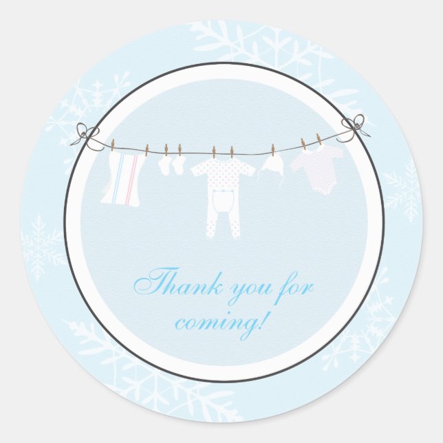 Winter Clothesline Favour Sticker or Address Label (Front)