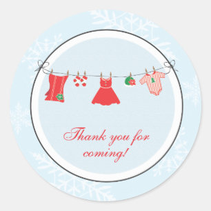 Winter Clothesline Favour Sticker or Address Label