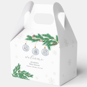 Winter Clothesline Ornaments Baby Shower Welcome  Favor Box